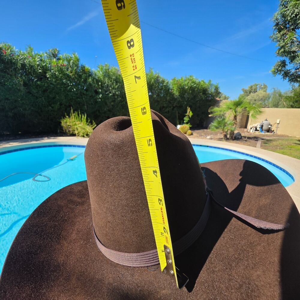 Vintage Stetson “Stallion” Cowboy Hat Size 6 7/8 Brown with Feather – USA Made - Picture 10 of 12